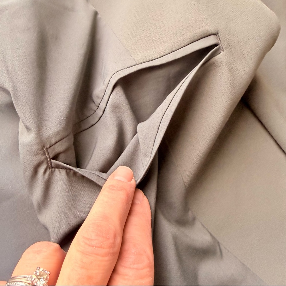 Athleta Endless Primatwill Waist Tie Blazer‎ Jacket Career Casual Olive Green 6 - Picture 7 of 14